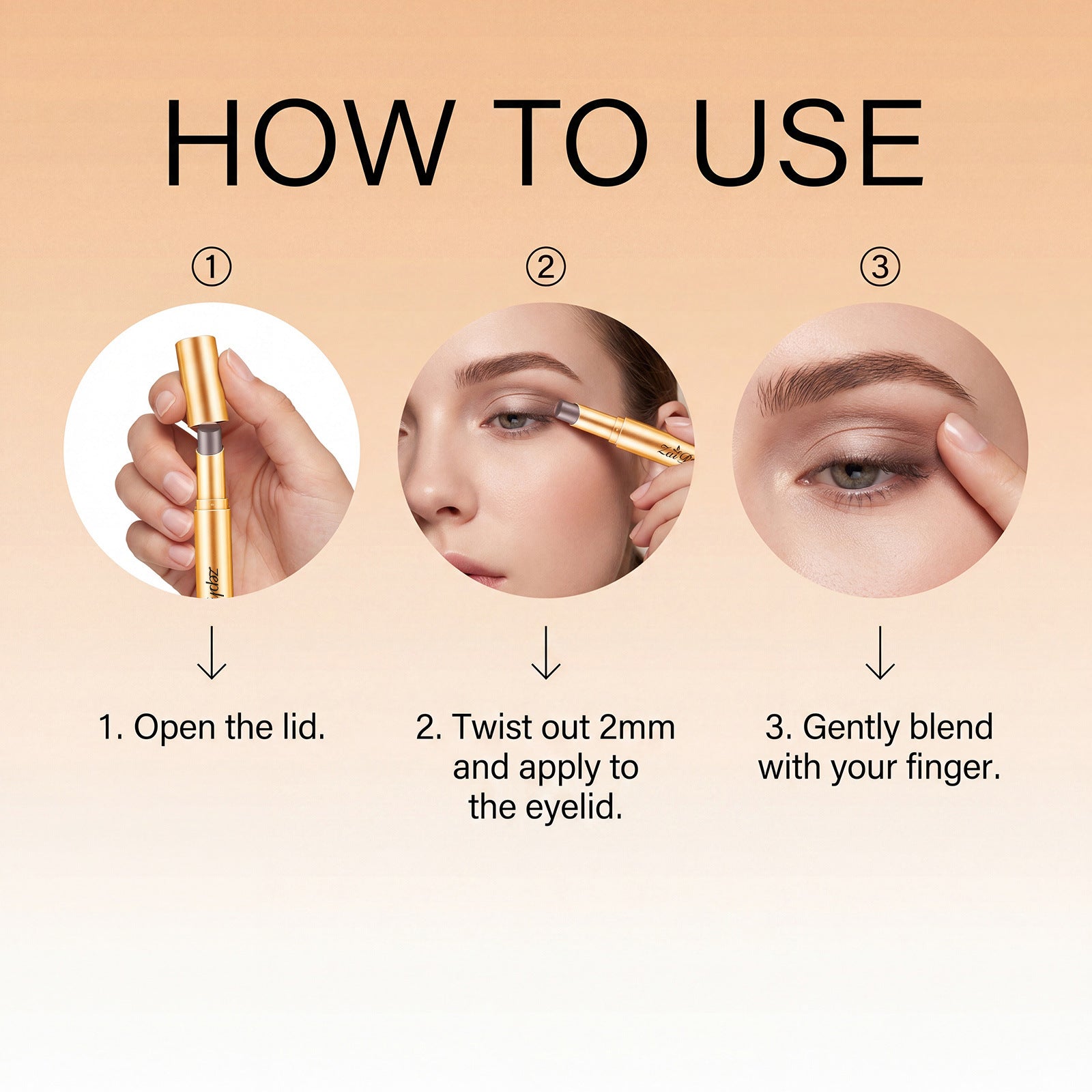 Long-wearing eyeshadow stick