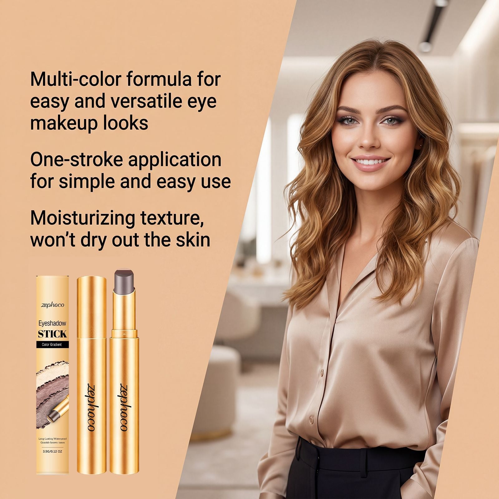 Long-wearing eyeshadow stick