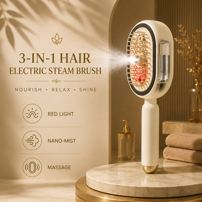 Rechargeable Hair Straightener Brush with Detangling Comb
