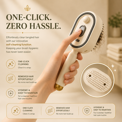 Rechargeable Hair Straightener Brush with Detangling Comb