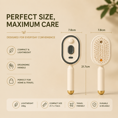 Rechargeable Hair Straightener Brush with Detangling Comb